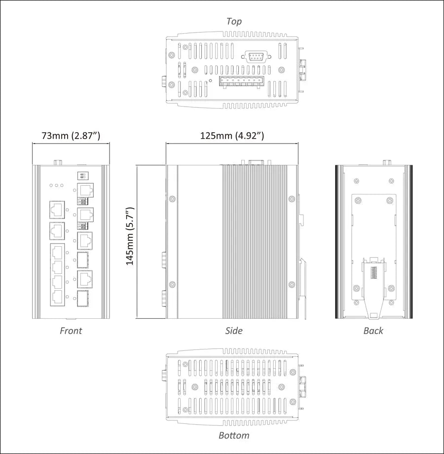 ED3575-622 - Hardened Managed Ethernet Switch (6-Port 10/100BASE-TX +2-Port Gigabit combo SFP with 2-port Copper Pair Extender) etherwanshop