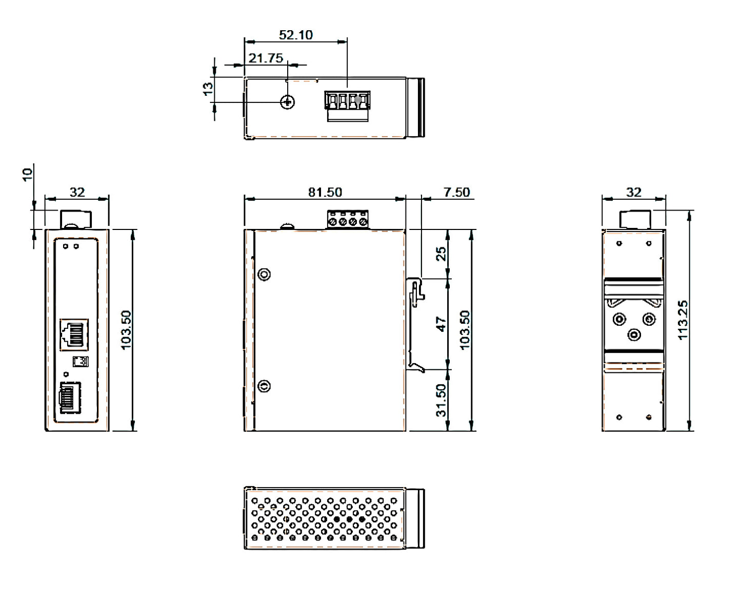 EL2242-BT - Hardened PoE Media Converter (10/100/1000BASE-T PoE to 100/1000M SFP)