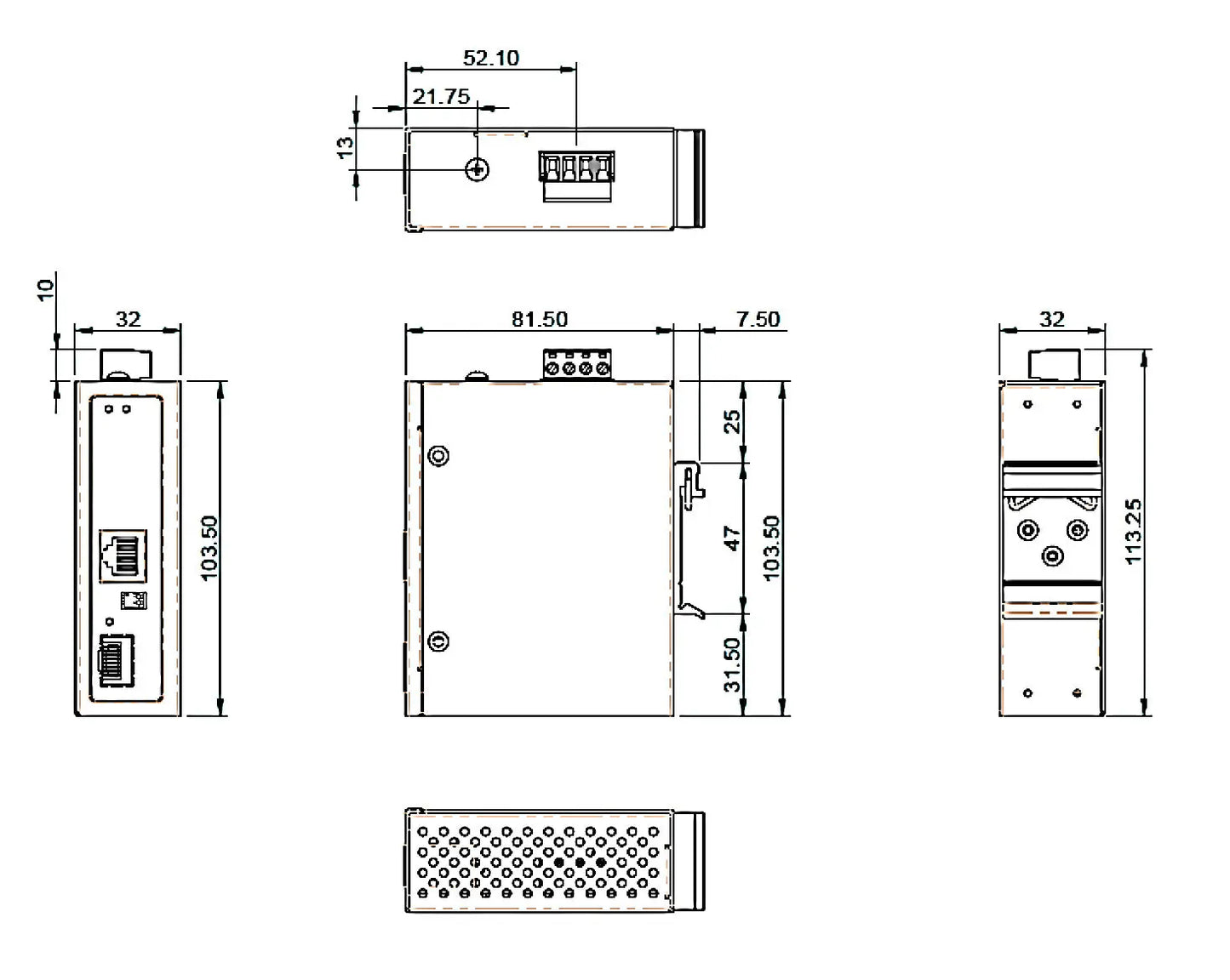 EL2242-BT - Hardened PoE Media Converter (10/100/1000BASE-T PoE to 100/1000M SFP) etherwanshop
