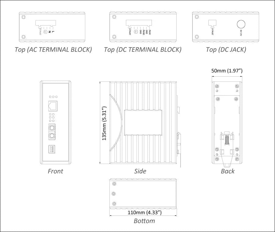 EL900-A-C-1-A: Fiber Media Converter (ST) : 2Km Industrial Hardened etherwanshop