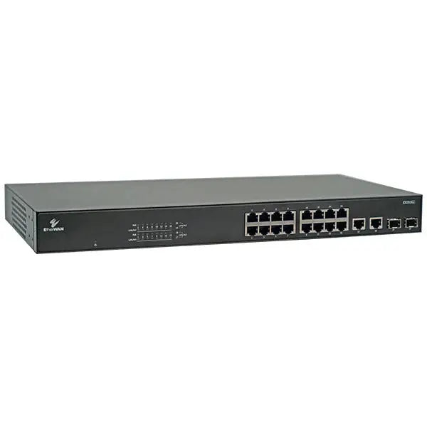 EX19162A - Unmanaged 16-Port Gigabit PoE Ethernet Switch with (4) Gigabit Uplink Ports (2 SFP + 2 RJ45) etherwanshop
