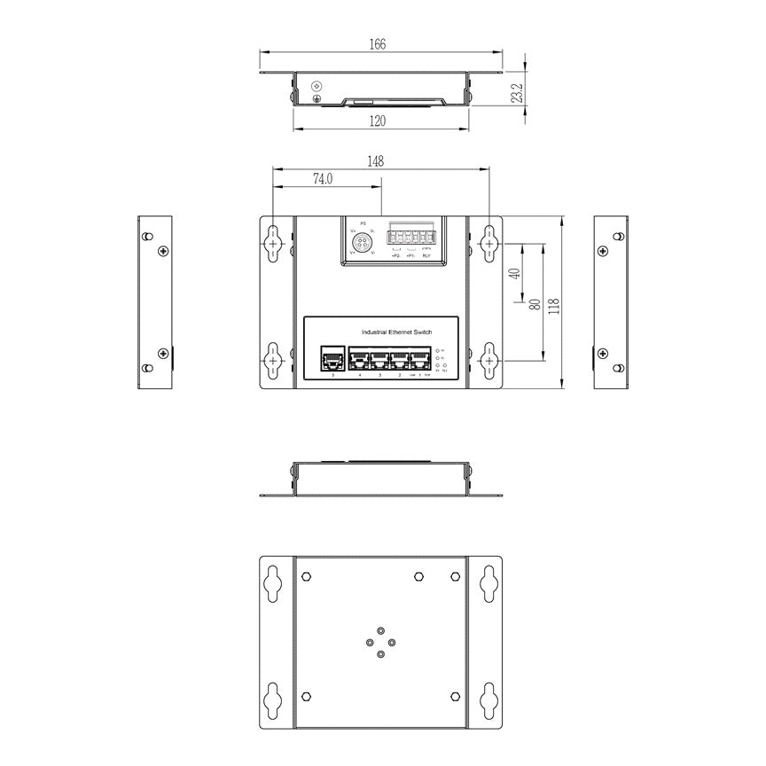 EX41941F - Hardened Unmanaged 4-Port Gigabit PoE & 1-Port Gigabit RJ45 Ethernet Switch