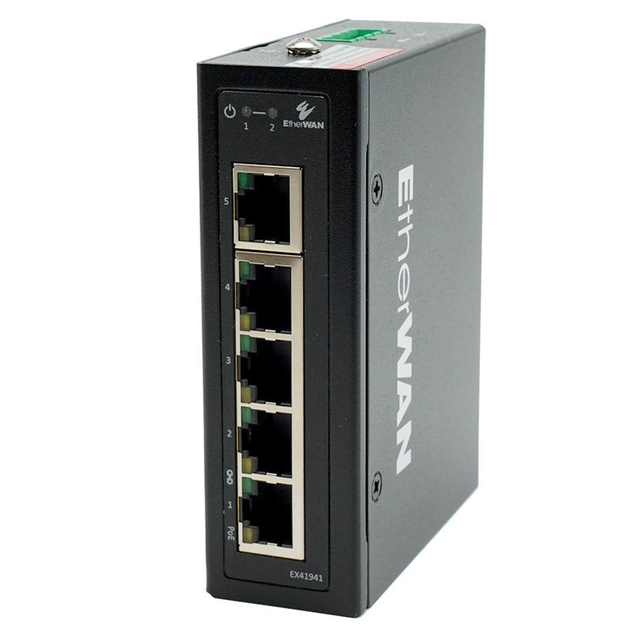 EX41941 - Hardened Unmanaged 4-Port Gigabit PoE & 1-Port Gigabit RJ45 Ethernet Switch