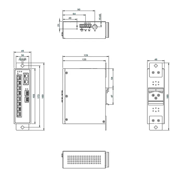 EX46910 - Hardened Unmanaged 8-Port Gigabit PoE and 2-Port Gigabit RJ45/SFP Combo Ethernet Switch etherwanshop
