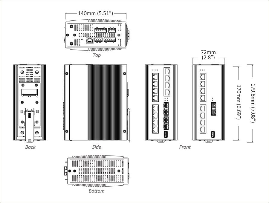 EX78924E-0VB - Hardened Managed 12-Port Gigabit PoE Ethernet Switch (8-Port Gigabit PoE and 4 Dual-Rate Gigabit SFP Ports)