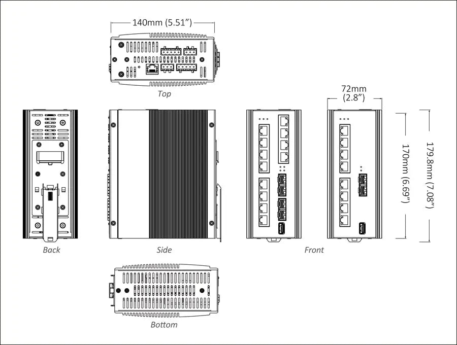 EX78924E-0VB - Hardened Managed 12-Port Gigabit PoE Ethernet Switch (8-Port Gigabit PoE and 4 Dual-Rate Gigabit SFP Ports) etherwanshop