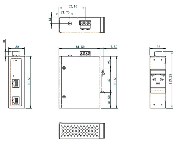 INJ30AT - Hardened Gigabit 30W PoE Injector (10/100/1000BASE-T, 30W 802.3at)