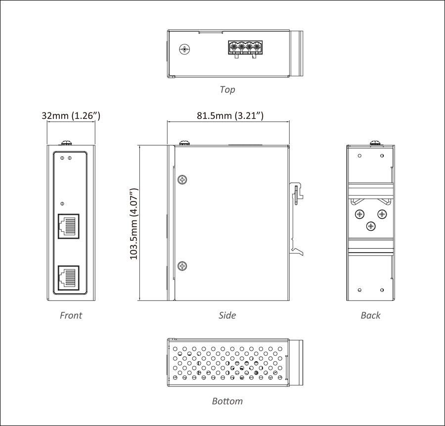 INJ90BT-24 - Hardened Gigabit 90W PoE Injector (10/100/1000BASE-T, 90W 802.3bt)