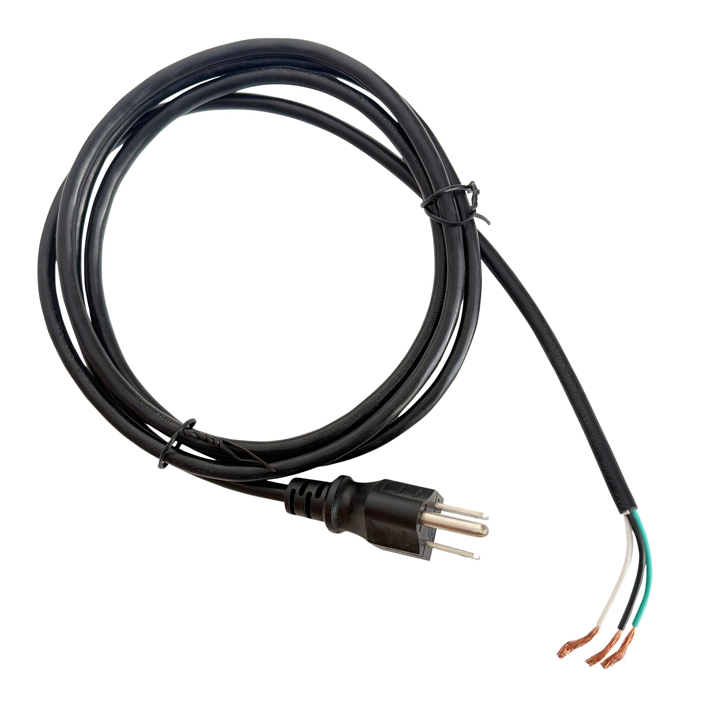 PC-183-72 - Power Cord, 6' 18AWG/3C Unshielded, NEMA 5-15P Plug, ROJ 2" 5/8" Stripped