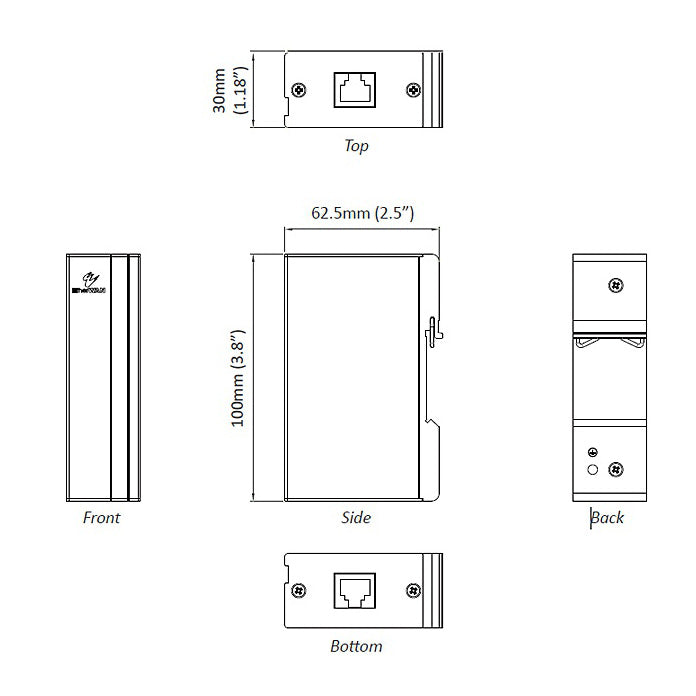 PD1041 - Hardened Surge Protection Device – RJ45, 10/100/1000BASE-T, Gigabit, and PoE