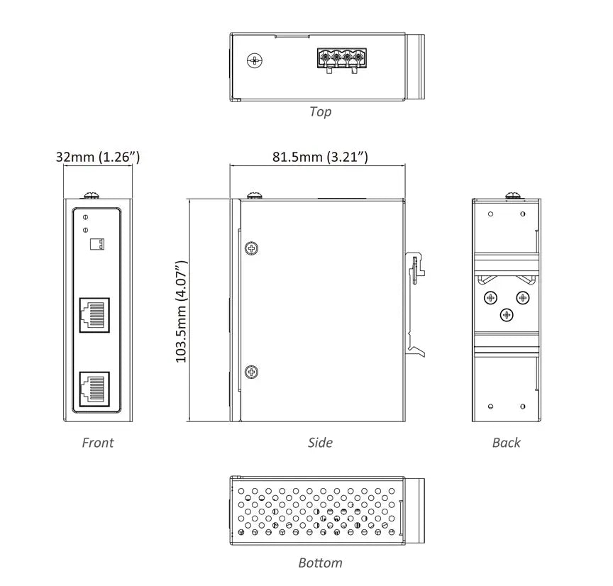 SPL90BT - Hardened Gigabit 90W PoE Splitter (10/100/1000BASE-T, 90W 802.3bt) Power Supply etherwanshop