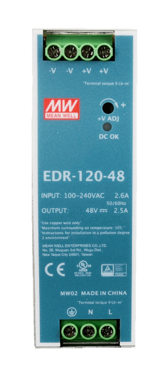 EDR-120-48 - MEAN WELL - Hardened Industrial Power Supply 48V 120W DC 2.5A AC/DC DIN-Rail
