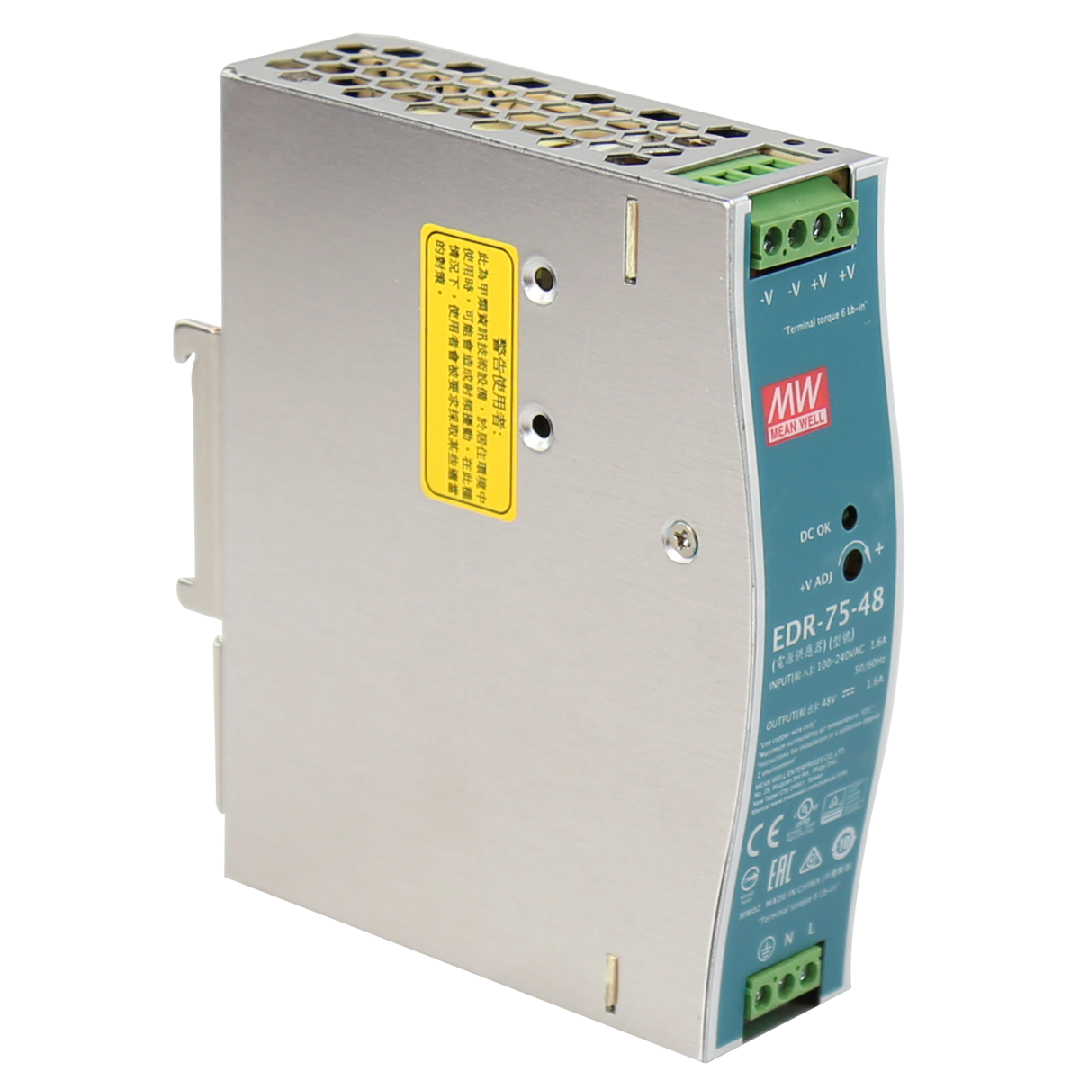 EDR-75-48 - MEAN WELL Hardened Industrial Power Supply AC/DC DIN-Rail 48V 75W DC 1.6A