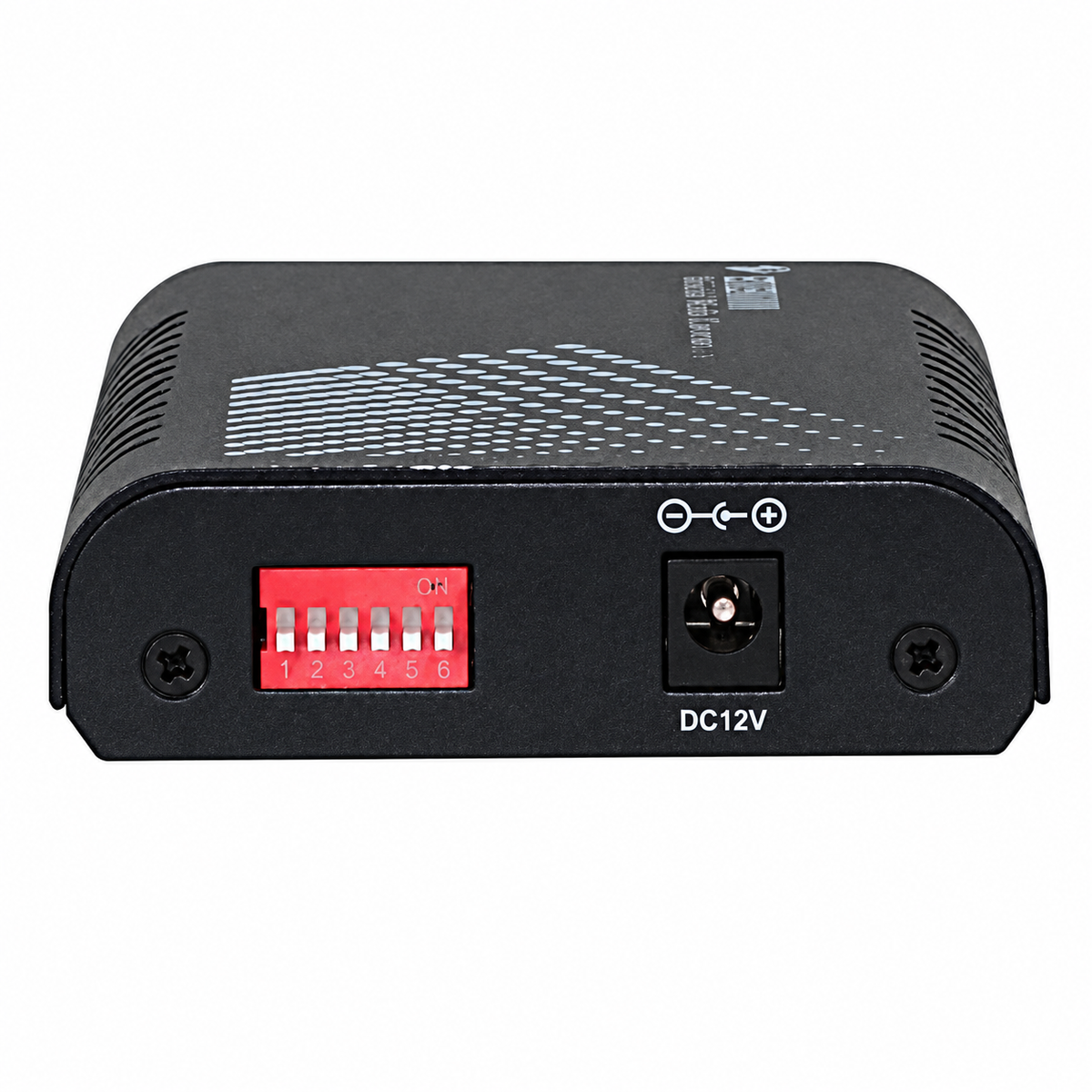 EtherWAN EL2315 rear view showing 12VDC power input