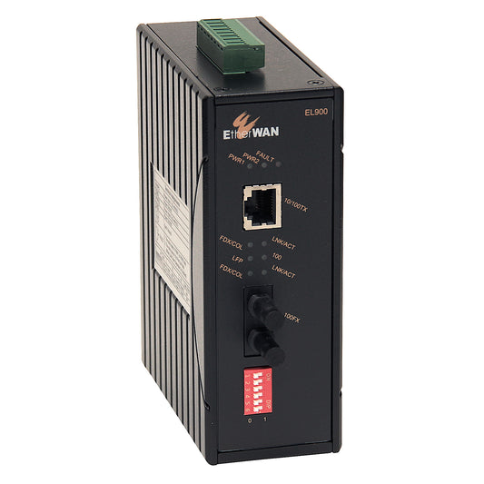 EL900-A-C-1-A: Fiber Media Converter (ST) : 2Km Industrial Hardened