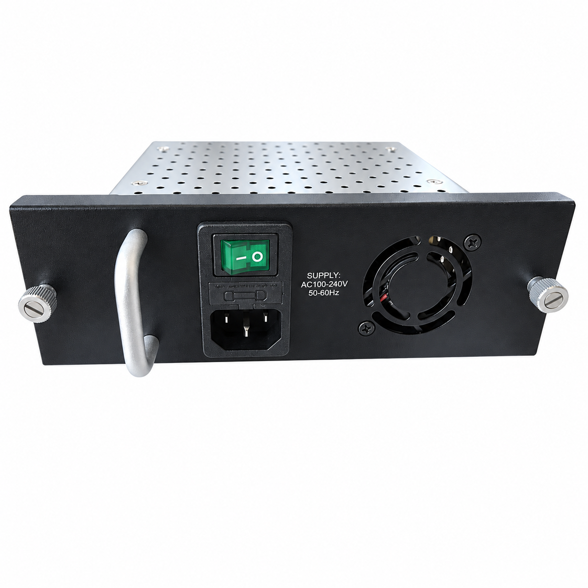 EtherWAN EMC1600-RPSA 150W replacement power supply module, front view