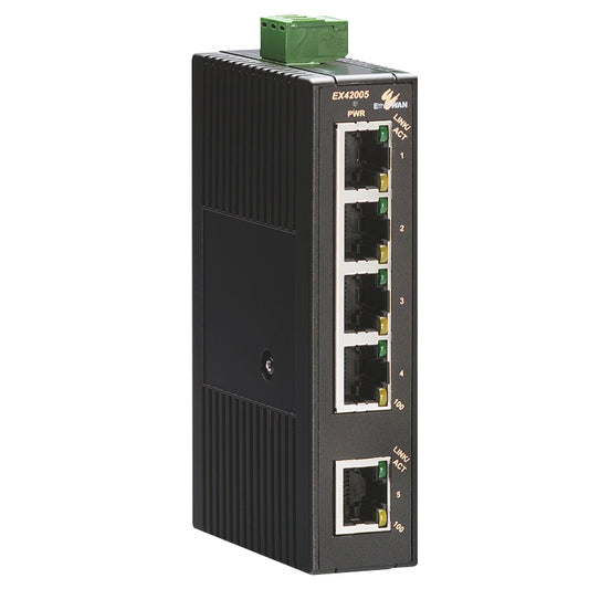 EX42005-00-1-A - 5-port 10/100BASE-TX Industrial Unmanaged Ethernet Switch with 4kV surge protection