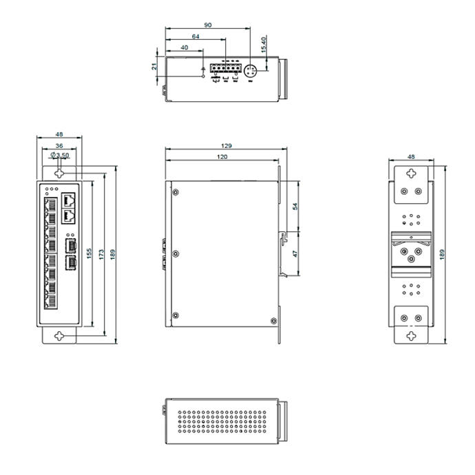 EX46910 - Hardened Unmanaged 8-Port Gigabit PoE and 2-Port Gigabit RJ45/SFP Combo Ethernet Switch
