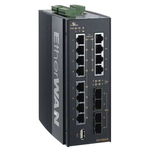 EX73934X-0VB - Hardened Managed 16-Port Gigabit Ethernet Switch (12-Port 10/100/1000BASE-T + 4 1G/10G SFP+ Ports)