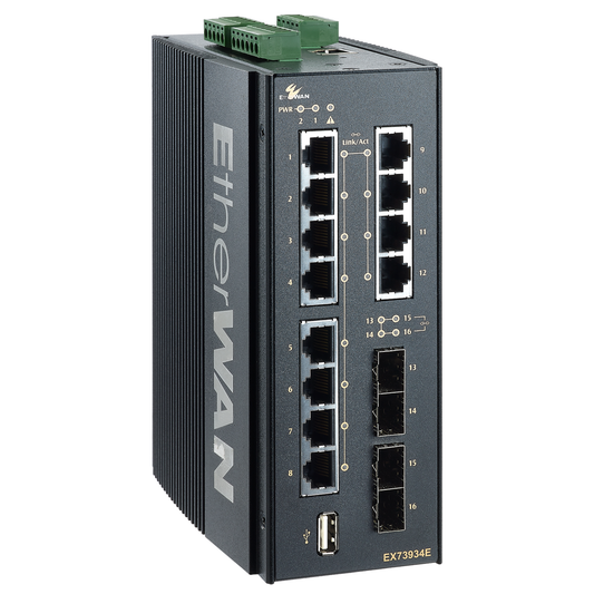 EX78934E-0VB - Hardened Managed 16-Port Gigabit PoE Ethernet Switch (12-Port Gigabit PoE and 4 Dual-Rate Gigabit SFP Ports) etherwanshop