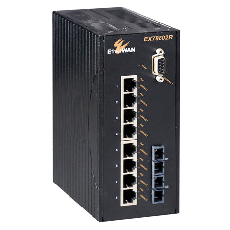 EX78802-0VBT - Hardened Managed Ethernet Switch 8-port 10/100BASE-TX PoE +2-port 1000BASE-LX (SC) - 10Km