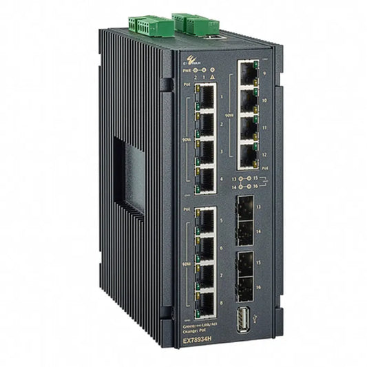 EX78934H-0VB : Industrial PoE Switch Managed Hardened Gigabit Ethernet - etherwanshop