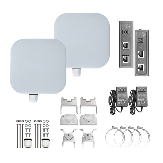 EasyLink-PRO-US - Wireless Bridge Kit, Preconfigured, IP67, 2400Mbps 802.11a/n/ac, IP67, 5GHz/13dBi Panel Antenna