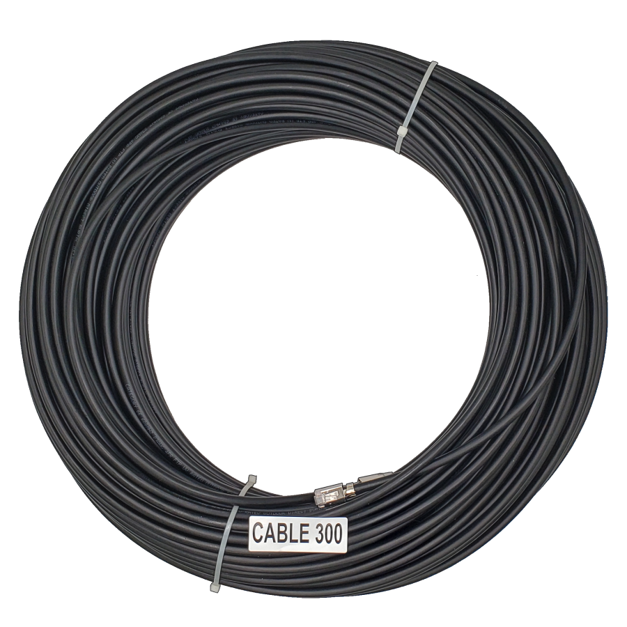 Cable 300 - 300 Ft. Shielded CAT6 Outdoor Standard Patch Cable - RJ45 Plug to Plug 568B Wired, Solid, Black PVC Jacket