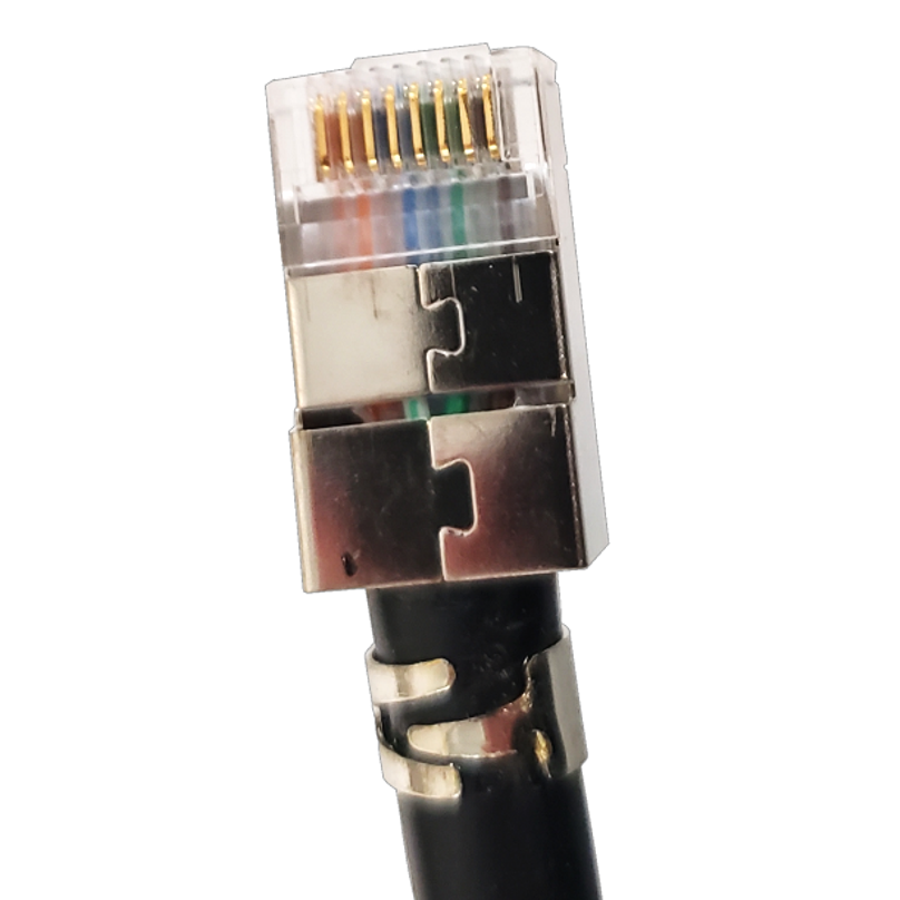 Cable 150 - 150 Ft. Shielded CAT6 Outdoor Standard Patch Cable - RJ45 Plug to Plug 568B Wired, Solid, Black PVC Jacket